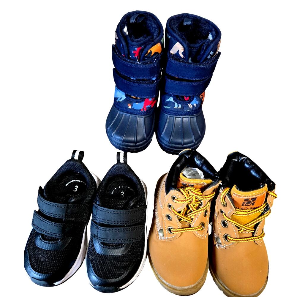 Children's Place + More Boy's Size 3 4 Ankle Boots Tennis Shoes Bulk Lot of 3
